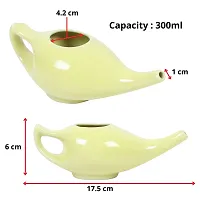 Leak Proof Durable Porcelain Ceramic Neti Pot 220 ML for Natural Nasal Cleansing | Natural Treatment for Sinus, Infection and Congestion Microwave and Dishwasher Friendly (Yellow)-thumb4