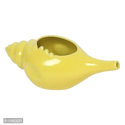 Leak Proof Durable Ceramic Jala Neti Pot with Nostril Plugging Support ? Better Capacity - Holds 300 ml ? Spill Proof with Comfort Grip - Lead-Free and Microwave and Dishwasher Safe - Yellow