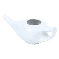 Leak Proof Durable Porcelain Ceramic Neti Pot 220 ML for Natural Nasal Cleansing | Natural Treatment for Sinus, Infection and Congestion Microwave and Dishwasher Friendly (Marble)-thumb2