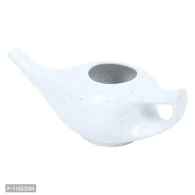 Leak Proof Durable Porcelain Ceramic Neti Pot 220 ML for Natural Nasal Cleansing | Natural Treatment for Sinus, Infection and Congestion Microwave and Dishwasher Friendly (Marble)-thumb3