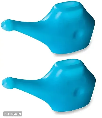 Leak Proof Nozzle, Durable Plastic Jal Neti Pot (150 ML) Comfortable Grip | Dishwasher Friendly 2 PCS Blue