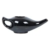 Leak Proof Durable Porcelain Ceramic Neti Pot 220 ML for Natural Nasal Cleansing | Natural Treatment for Sinus, Infection and Congestion Microwave and Dishwasher Friendly (Brown)-thumb1