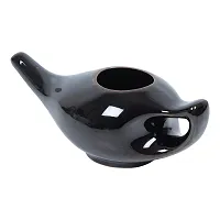 Leak Proof Durable Porcelain Ceramic Neti Pot 220 ML for Natural Nasal Cleansing | Natural Treatment for Sinus, Infection and Congestion Microwave and Dishwasher Friendly (Brown)-thumb2