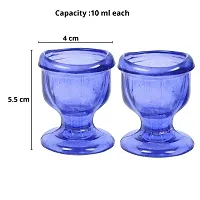 Superior, Smooth Edge, Glass Eye Wash Cups with Engineering Design to Fit Eyes for Effective Eye Cleansing, Eye Shaped Rim, Snug Fit- with Storage Container set of 2 pcs (Blue)-thumb3