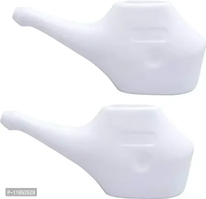 Leak Proof Nozzle, Durable Plastic Jal Neti Pot (150 ML) Comfortable Grip | Dishwasher Friendly 2 PCS white