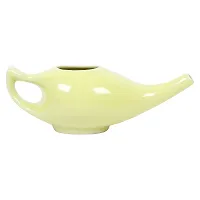 Leak Proof Durable Porcelain Ceramic Neti Pot 220 ML for Natural Nasal Cleansing | Natural Treatment for Sinus, Infection and Congestion Microwave and Dishwasher Friendly (Yellow)-thumb1