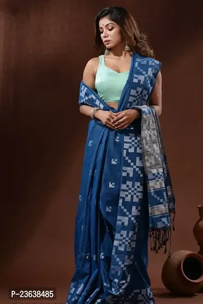 Beautiful Cotton  Saree With Blouse Piece For Women-thumb0