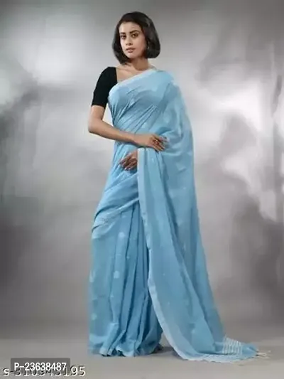 Beautiful Cotton  Saree With Blouse Piece For Women-thumb0