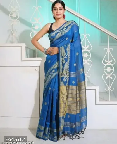 Classic Cotton Saree with Blouse piece-thumb0