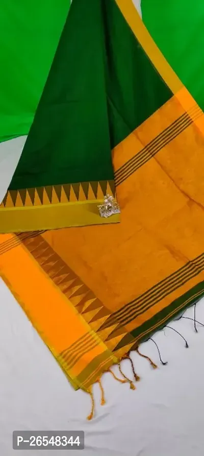 Classic Cotton Silk Saree with Blouse piece for Women-thumb0