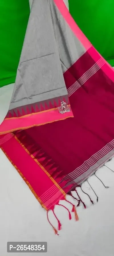 Classic Cotton Silk Saree with Blouse piece for Women-thumb0