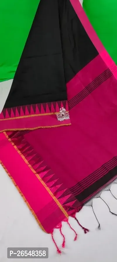 Classic Cotton Silk Saree with Blouse piece for Women-thumb0