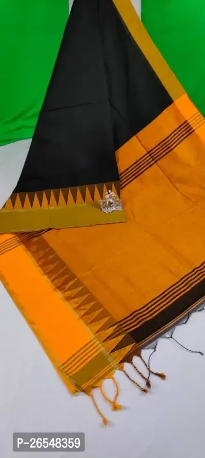 Classic Cotton Silk Saree with Blouse piece for Women-thumb0