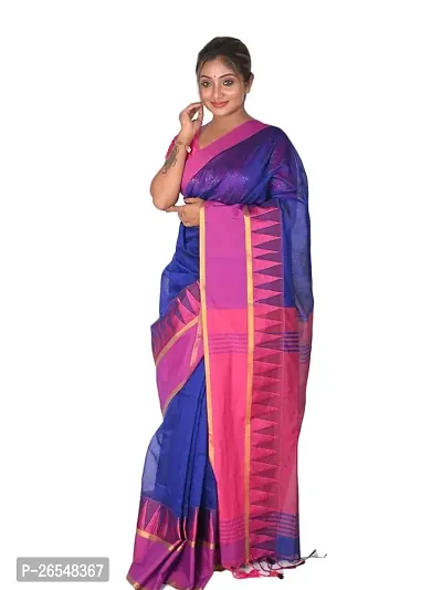 Classic Cotton Silk Saree with Blouse piece for Women-thumb0