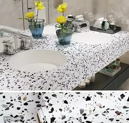 Designer White Dotted Wallpaper For Home Furniture Kitchen Platform Office Table Water Proof Oil Proof Scratch Resistance- Pack Of 2-thumb0