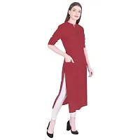 Faunashaw Women Cotton Solid Staright Kurti-thumb2