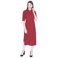 Faunashaw Women Cotton Solid Staright Kurti-thumb3