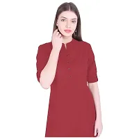 Faunashaw Women Cotton Solid Staright Kurti-thumb1