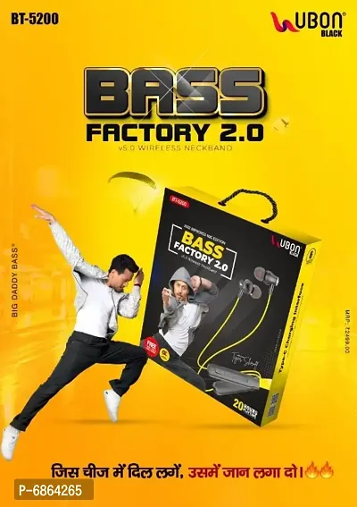 Ubon Bass Factory 2.0 Bluetooth Neckband Premium Quality
