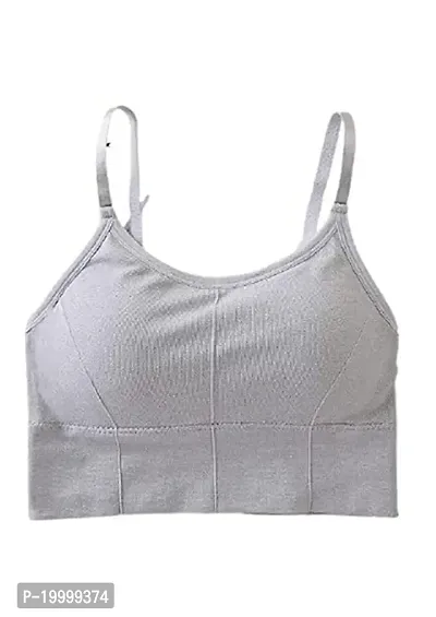 DIKKLATE Women's Cotton Lycra Solid Non-Padded Regular wear Bra (Free Size) 28 to 34 (Grey)