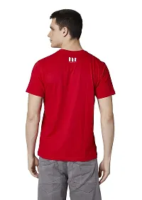 Merlot Round Neck Text Print Red Color T-Shirt for Men-thumb4