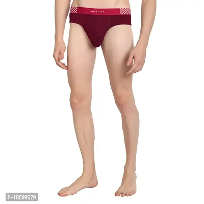 Merlot Solid Cotton Briefs for Men | Elastane Stretch Solid Brief with Ultrasoft Waistband Solid Briefs for Men-thumb4