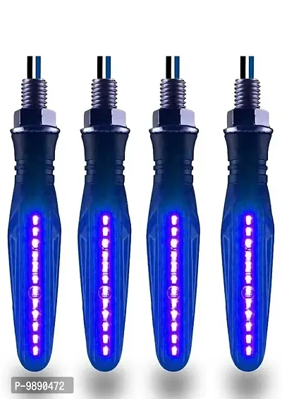 PremiumKTM Style Sleek Pencil Type Blue LED Indicators for Bike Motorcycle Turn Signal Blinkers Light Suitable for Honda CB500 F STD, Pack of 4, Blue-thumb3