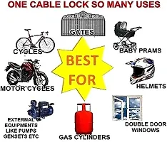 PremiumBike Number Lock 4 Digit/Helmet Lock/Steel Cable Lock/Bicycle Cycle Lock for Royal Enfield Classic Chrome-thumb1