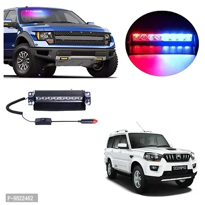 Premium 8 LED Red Blue Police Flasher Light for Mahindra Scorpio