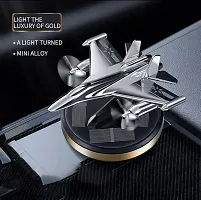 Premium Fighter Jet Metal Solar Perfume for Car, Air Freshener Car Fragrance, Solar Rotating Perfume For Dashboard, Work Station GOLD-thumb1