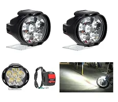nbsp;6 LED Silone Waterproof Fog Light Pack Of 2 with on/off Handlebar Switch for All Bikes And Cars-thumb1