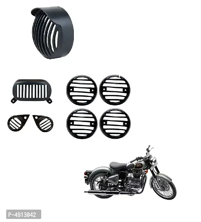 Bullet Headlight Plastic Grill Set for Royal Enfield Classic 350/500 - Pack of 8-thumb2