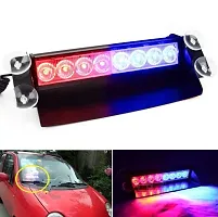 8 LED Strobe Lights Blue/Red Flasher Police Warning Lamp for Car Dash-thumb2