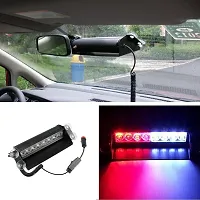 8 LED Strobe Lights Blue/Red Flasher Police Warning Lamp for Car Dash-thumb1