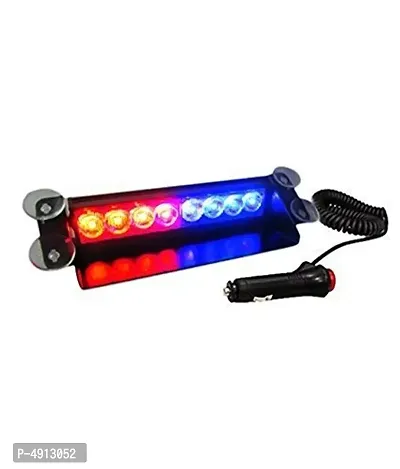 8 LED Strobe Lights Blue/Red Flasher Police Warning Lamp for Car Dash-thumb0