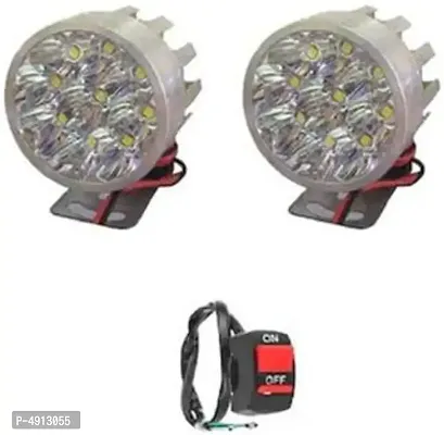 9 Led Small Motorcycle All Bikes And Cars Led Fog Lights Round Fog Lamp Assembles Pack Of 2 With Switch-thumb3