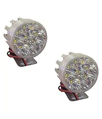 9 Led Small Motorcycle All Bikes And Cars Led Fog Lights Round Fog Lamp Assembles Pack Of 2 With Switch-thumb1