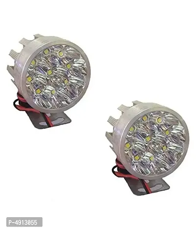 9 Led Small Motorcycle All Bikes And Cars Led Fog Lights Round Fog Lamp Assembles Pack Of 2 With Switch-thumb2