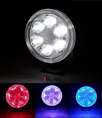 6 Led Multicolour All Bikes And Cars Led Fog Lights Fog Lamp Assembles Pack Of 2 With Switch-thumb2