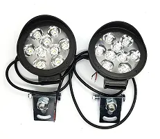 Cartronicsnbsp;9 LED Round Cap Waterproof Fog Light Pack Of 2 with on/off Handlebar Switch for All Bikes And Cars-thumb2