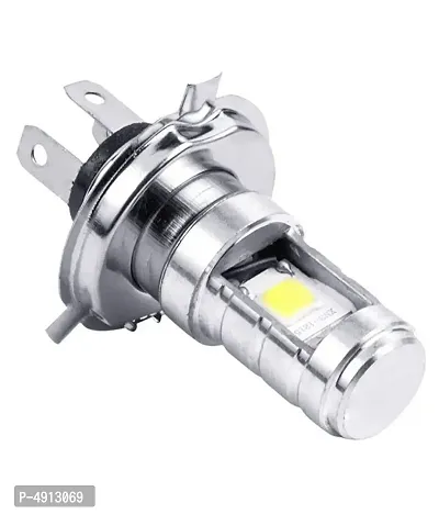 H4 Hid Led White Headlight Bulb For All Bikes And Scooty 1Pc-thumb0