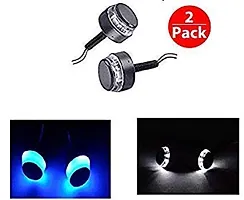 Cartronicsnbsp;Motorcycle Turn Signal LED Handle Bar Light for All Bikes And Scooty -Blue And White Set of 2-thumb1
