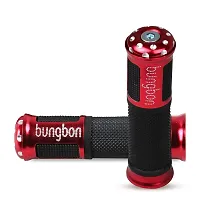 Bungbon Rubber  Plastic Bike Comfort Riding Soft Handle Grip Covers for All Bikes And Scooty (Red Colour) (Set of 2)-thumb2