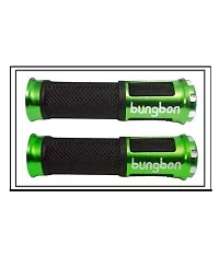 Bungbon Rubber  Plastic Bike Comfort Riding Soft Handle Grip Covers for All Bikes And Scooty (Green Colour) (Set of 2)-thumb1