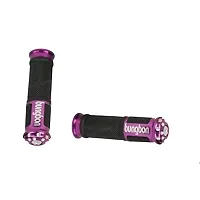 Bungbon Rubber  Plastic Bike Comfort Riding Soft Handle Grip Covers for All Bikes And Scooty (Purple Colour) (Set of 2)-thumb2
