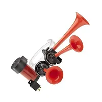 Bike Motorcycle 3 Pipe Air Pressure Horn Refit Super Loud Whistle For All Bikes And Scooty-thumb2