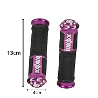 Bungbon Rubber  Plastic Bike Comfort Riding Soft Handle Grip Covers for All Bikes And Scooty (Purple Colour) (Set of 2)-thumb3