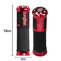 Bungbon Rubber  Plastic Bike Comfort Riding Soft Handle Grip Covers for All Bikes And Scooty (Red Colour) (Set of 2)-thumb1