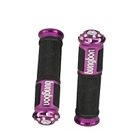 Bungbon Rubber  Plastic Bike Comfort Riding Soft Handle Grip Covers for All Bikes And Scooty (Purple Colour) (Set of 2)-thumb1