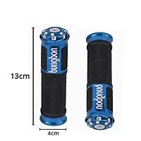 Bungbon Rubber  Plastic Bike Comfort Riding Soft Handle Grip Covers for All Bikes And Scooty (Blue Colour) (Set of 2)-thumb3